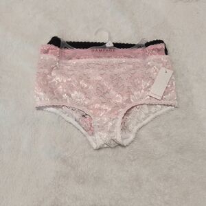 Rampage Pink and Black Floral Lace Panties